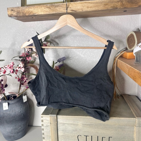 Joah Brown Sporty Crop Tank Top • Grey • M / L - Picture 5 of 5